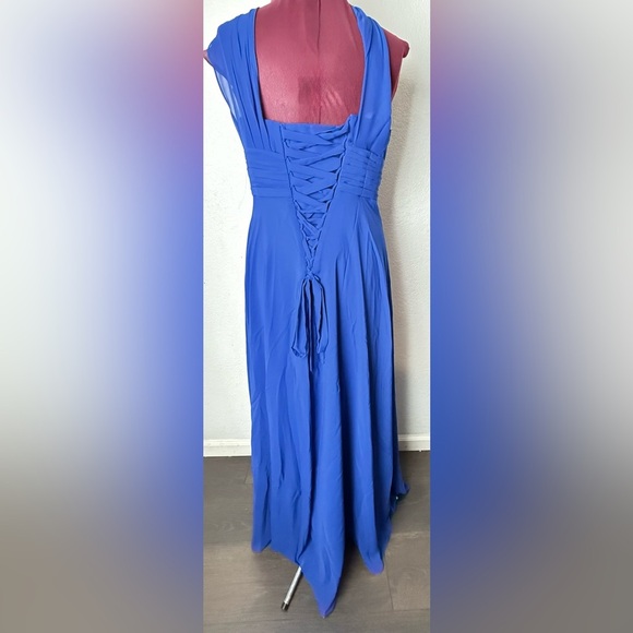 Chic One Shoulder Blue Dress - Picture 2 of 11